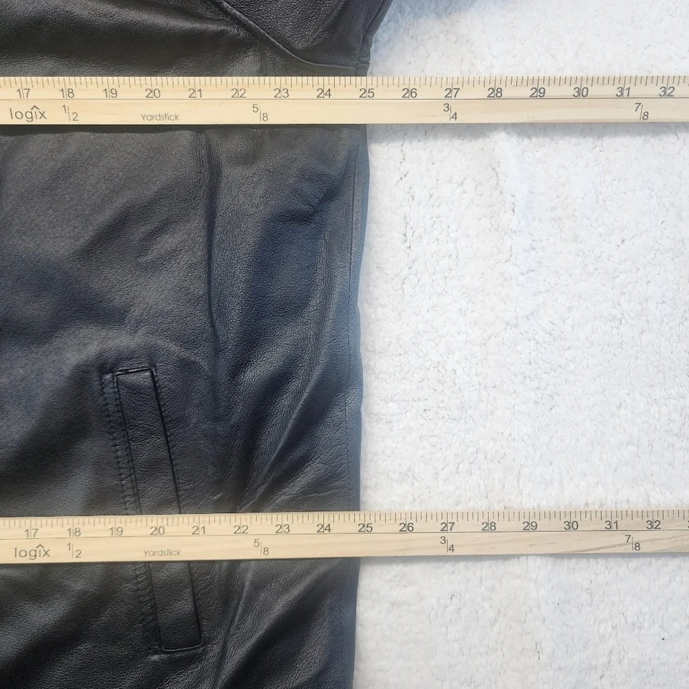 St. John's Bay Heavy Black Leather Jacket for Men Size Large